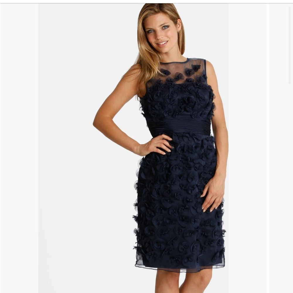 JS Collections Floral Appliqué Dress